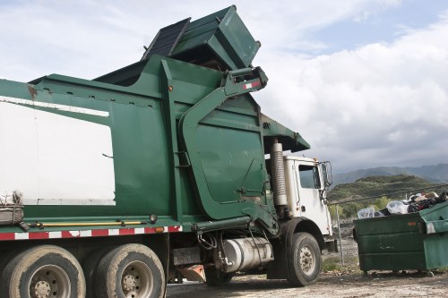 Commercial waste collection truck in Battersea