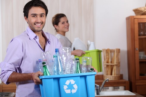 Recycling bins at a business premises